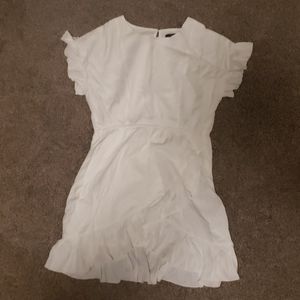 White Ruffled Mini Dress